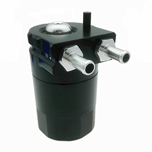 Heinmo Aluminum Alloy Universal Cylinder Car Oil Catch Can Reservoir Tank with Breather Kit Black