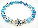 MISASHA 8mm Ocean Blue Turkey Evil Eye Protection Bracelet Hamsa Hand Sold 1pc
