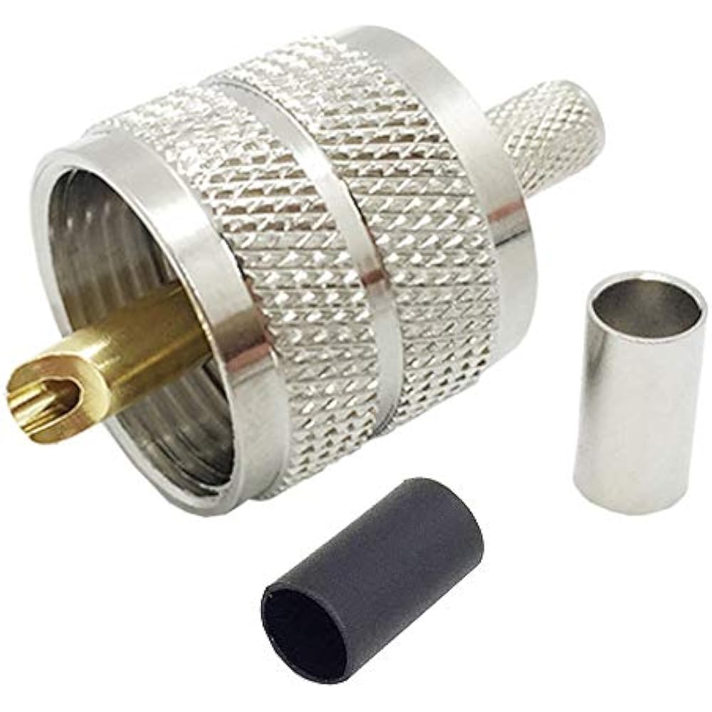 Pack Of 5 UHF PL259 PL259 SO239 MalePlug Crimp RF Connector RG58/U