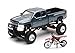 New-Ray Chevrolet 4x4 Gray Silverado Pickup Truck w/Working Suspension and Honda Dirt Bike