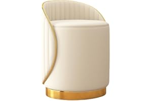 Vanity Chair, Makeup Stool, Decorate Stools, Soft Sitting Stool, Round Stools with Back, Modern Upholstered Stool for Bedroom
