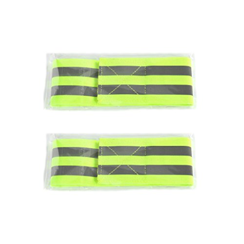 YUNYILAN Reflective Band for Wrist, Arm, Ankle, Leg. High Visibility Reflective Running Gear for Men and Women for Night Running Cycling Walking Bicycle. Safety Reflector Tape Straps (2 Pack)