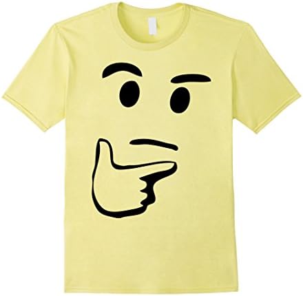 Men's Emoji Thinking  Pondering Wondering Smiley Costume Medium Lemon