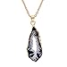 Agate Necklace Light Irregular Shadow Gold-plated Pendant Geode Gemstone Handmade Jewelry