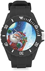 Christmas Day Gift Lovely Christmas Santa Claus Kid's Round Rubber Sport Watch