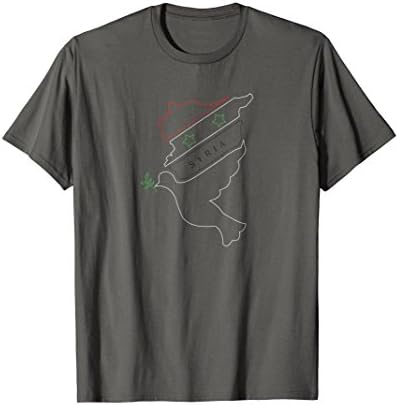 SympateeSyria T-Shirt Syrian Flag Peace Dove Country Outline