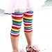 Waboats Kids Girls' Summer Leggings 3-7 Years Pant 7 Stripe Rainbow