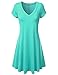 J.TOMSON Womens Short Sleeve V-neck Flared Dress MINT 2XL