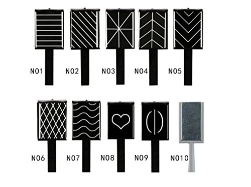 sea-junop Magnet Wand Board Nail Art Tool, Magic 3D Magnetic Plate 10pcs/Set, Polish Cats Eyes Nail Beauty - Thumbnail 3