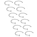 SCERRING 22 Gauge Stainless Steel Flat Top Fake Faux Nose Hoop Ring Rings Piercing Body Jewelry Set Unisex 6mm 12PCS - Silver