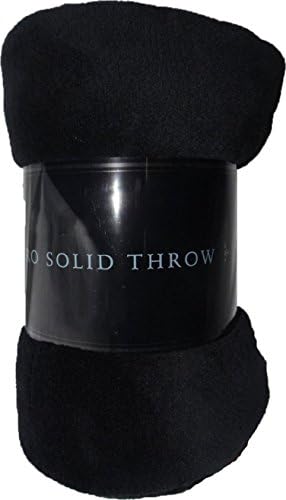 Awad Home Fashion Microplush Fleece Throw Super Soft Cozy &amp; Warm Travel Blanket (Twin, Black)