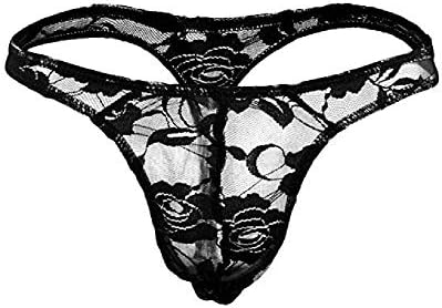 Sissy Pouch Panties Men's Silky Lace Thong Girly Briefs Bikini Underwear Sexy for Men Plus Size