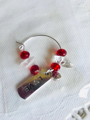Individual Wine Charm with Inspirational Words - Drink Marker 30mm for Stemware