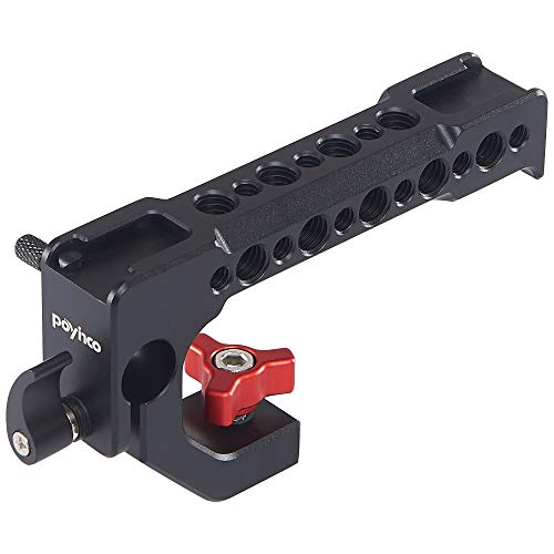 Poyinco Camera Top Handle Grip Cold Shoe Hot Shoe with Anti-Off Designed Adapter+15mm Rod Clamp - Thumbnail 7