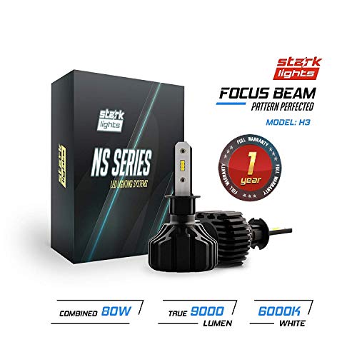 Stark N2S Series [Upgraded] 80W Fog Light Conversion Kit - 9000LM - 6000K Crystal White - Bulb Size: H3