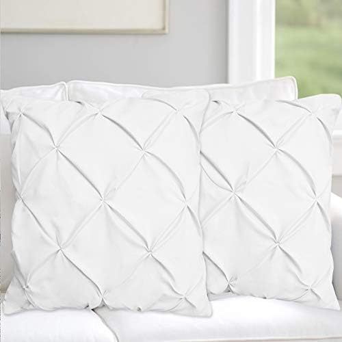 Amazon Com Pinch Plated Pintuck White Pillow Shams Set Of 2