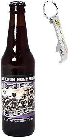 Jackson Hole Huckleberry Soda Pop 12-Ounce Bottle 24 Count (With Exclusive Stainless Steel Bottle Opener)