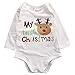 Unisex Baby Boys Girls My First Christmas Red Nose Reindeer Long Sleeve Bodysuit Romper Outfit (60(0-3M), White)