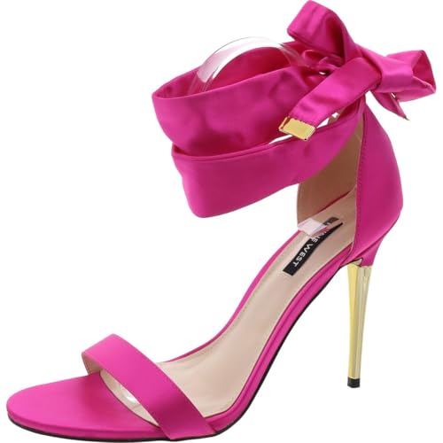Nine West Women's Donatela Heeled Sandal, Pink Satin 660, 5
