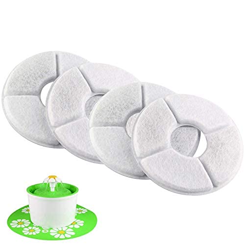 ele ELEOPTON Replacement Softening Water Fountain Filters, Premium Cotton Activated Carbon Pet Water Filter, Pack of 4