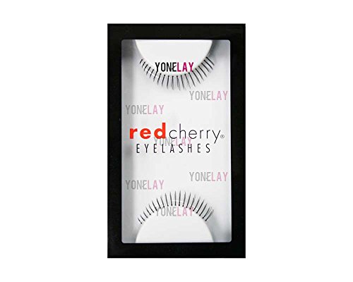 Red Cherry #75 False Eyelashes, Black, Bottom Lash (Pack of 6 Pairs)