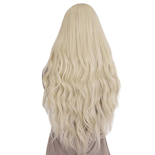 DAYISS Alice In Wonderland Long Curly Wavy Full Wig Cosplay Party Anime Beige