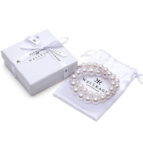 WELLKAGE Kid’s Pearl Necklace for Girls (White) Ecofriendly Costume Beads