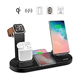 Wireless Charger Station,7.5W Qi Fast Wireless Charging, EIATBF 4IN1 Wireless Charge Dock Station for iWatch and Airpods,Compatible with iPhone11/11Pro/XSMAX/XR/XS/X/8/8P,Galaxy S10/S9/S9+/S8 and More