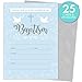 Baptism Invitations for Baby Boys, 25 Fill In The Blank Style Cards and Envelopes.