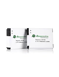 Powerextra (4 unidades) Reemplazo de batería de alta capacidad de 1400 mAh con cargador para GoPro HD HERO2, GoPro HD Hero original (modelo 2010) y GoPro AHDBT-001, AHDBT-002 (cargador de auto gratis disponible)
