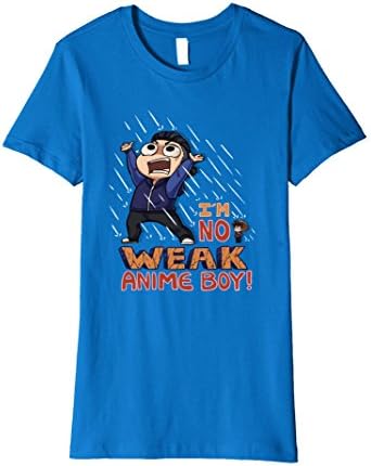 Womens Mondo Mango T-Shirt I'm No Weak Anime Boy Medium Royal Blue