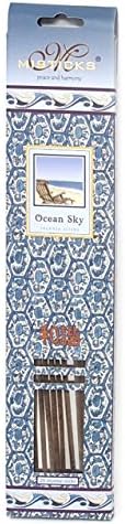 Ocean Sky Incense Sticks by Misticks, Long Burning Handcrafted Herbal Incense Made with Pure Blends of Essential Oils, 20 Sticks