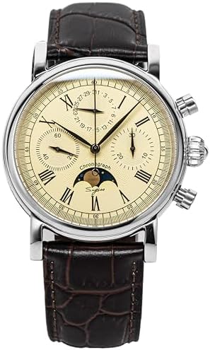 Amazon.com: Sugess MoonPhase Master SU1908GWX Gold Swan Neck 40mm