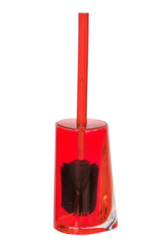 WENKO Paradise Toilet Brush Set, Acrylic, Red, 8.8 x 11.1 x 35.5 cm
