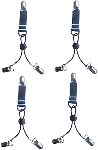 Sheet Bed Suspenders Adjustable Fitted Sheet Band Straps Grippers Adjustable Mattress Pad Duvet Cover Sheet Corner Holder Elastic Fasteners Clips Clippers (A)
