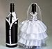 Magik Life Bride Groom Wine Bottle Covers- Wedding Gifts For the Couple- Fun Wine Bottle Covers- Centerpieces Decorations- Wine décor -Royal White