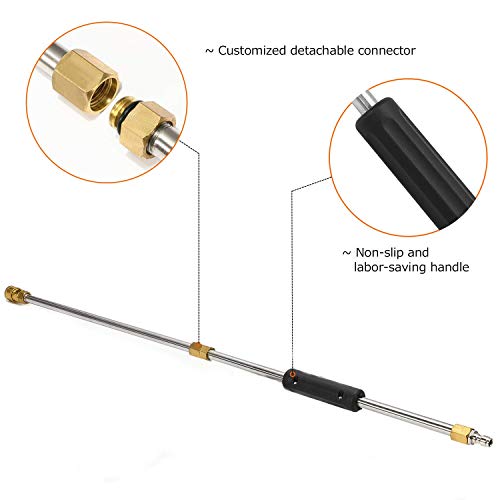 image for AgiiMan Pressure Washer Extension Spray Wand - 4000 psi 5 Tips 180 Deg