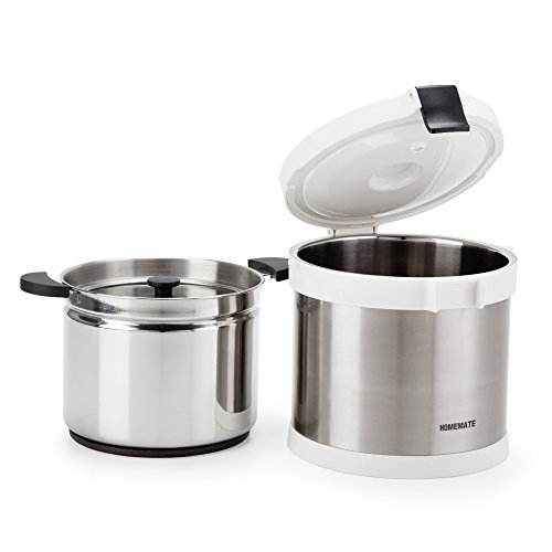 Homemate Vacuum Insulated Non-Electric Thermal Cooker, Double Wall Stainless Steel