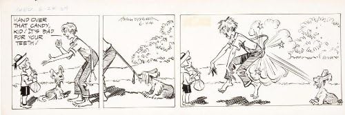 Napoleon and Uncle Elby by Clifford McBride and Rodger Armstrong Newspaper Daily (June 24, 1959) Ink and Watercolor Original Comic Strip Art Candy Bully