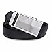 Vbiger Men's Leather Belt Sliding Buckle 35mm Ratchet Belt Black (42