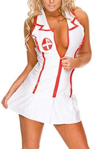 FONDBERYL Nurse Role Play Dressing up Costume Complete Outfit Adult Nurse Fancy Dress Costume Sexy Party