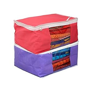 Kuber Industries 2 Piece Non Woven Saree Cover Set (CM0001),multi,Standard