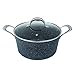 MasterPan MP-131 5QT Ultra Non-Stick Cast Aluminum Stock Pot with Glass Lid, 5 Quart, Granite Series