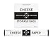 Formaticum Cheese Storage Bags With Wax Paper & Adhesive Labels - Porous Brown Wrapping Sheets 6 x 11 (15 x Bags, Sheets & Labels)