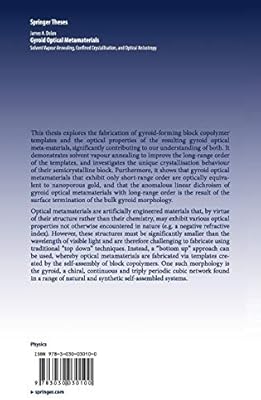 Gyroid Optical Metamaterials Solvent Vapour Annealing - 