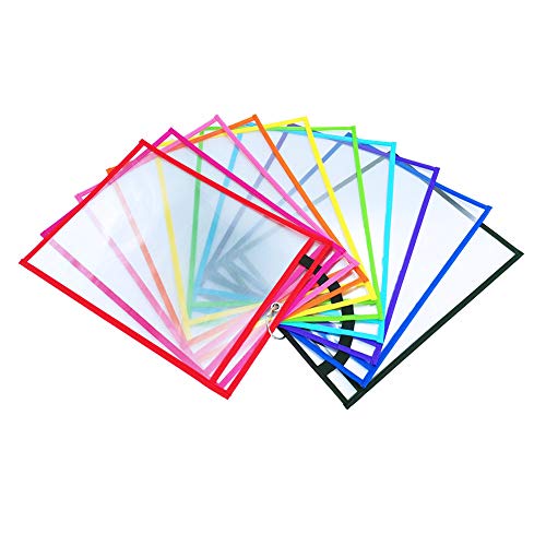 Dry Erase Pockets 30 Pack Dry Erase Sheets Reusable & Oversized 10" x