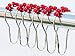 DOTZ Red Roller Shower Curtain Rings - Nickel-Plated Stainless Steel Hooks with Easy Glide Roller Balls | Durable and Polished, Won't Snag or Tear