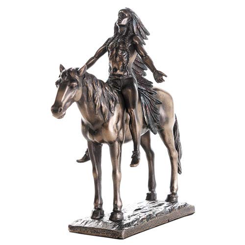 Photo 1 of **tail broken**Pacific Giftware Appeal to The Great Spirit Bronze Finish Native American Indian Warrior Collectible Figurine 8 H