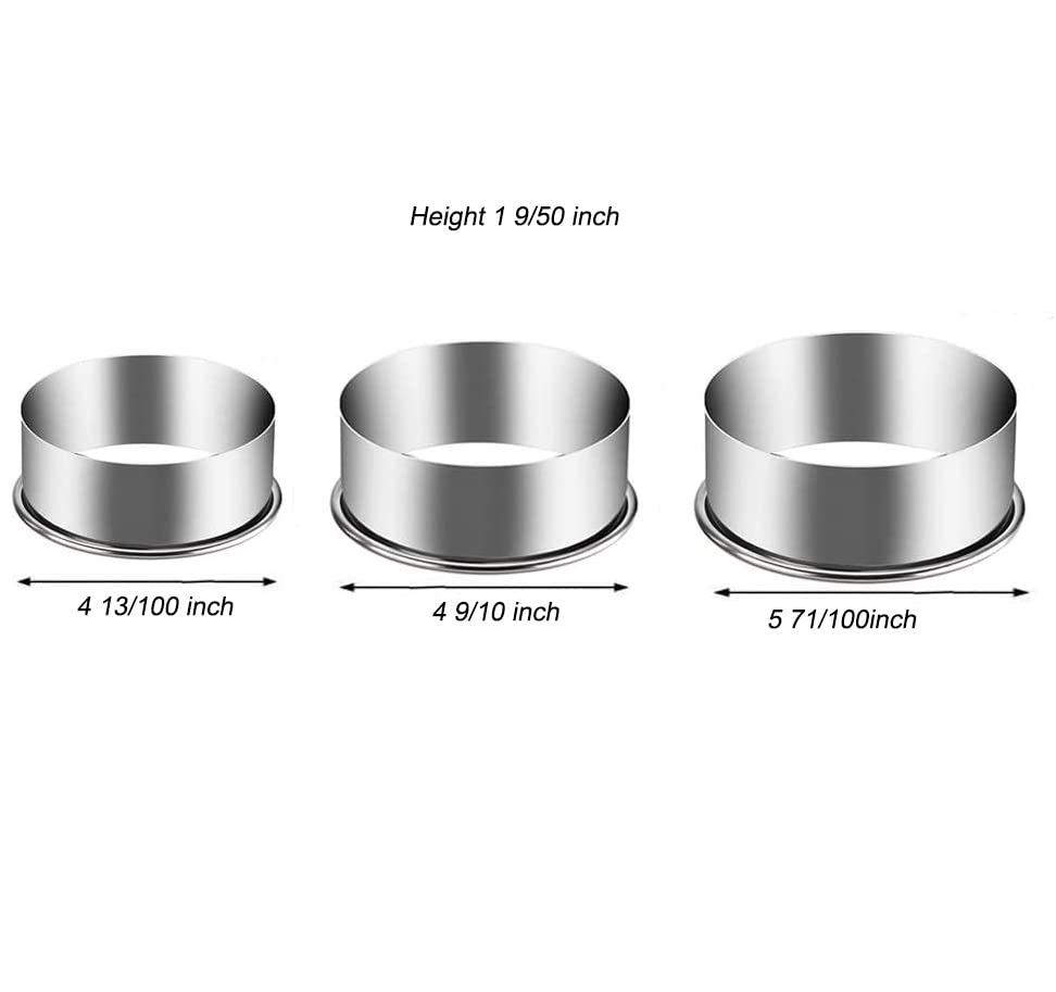 KSPOWWIN Stainless Steel Round Cookie Cutter Set 3 Pieces Big Size