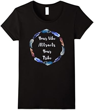 Women's Your Vibe Attracts Your Tribe T-Shirt Medium Black